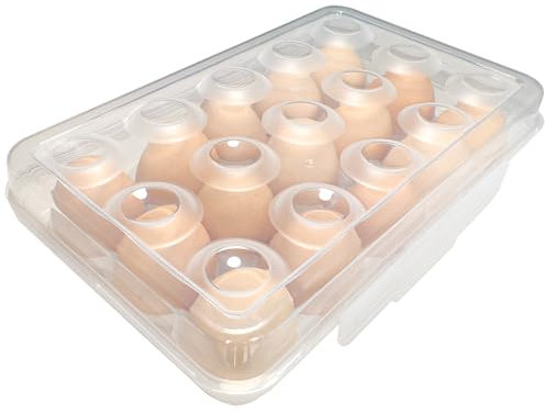Eierbox für 15 Eier, eierbehälter, eier aufbewahrung kühlschrank, eierhalter kühlschrank, Transparent Weiß
