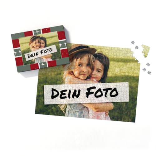 Fotopuzzle mit eigenem Bild - Fotopuzzle selbst gestalten 1000 Teile - Schachtel Xmas - 1000 Teile Puzzle mit Foto - Geschenk Weihnachten Xmas1 1000 Teile Quer