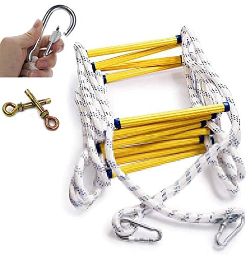 Home Fire Escape Rope Ladder,Multi-Purpose Ladder Safety Ladders for Emergencies with Carabiners/30Cm/10M/32.8Ft