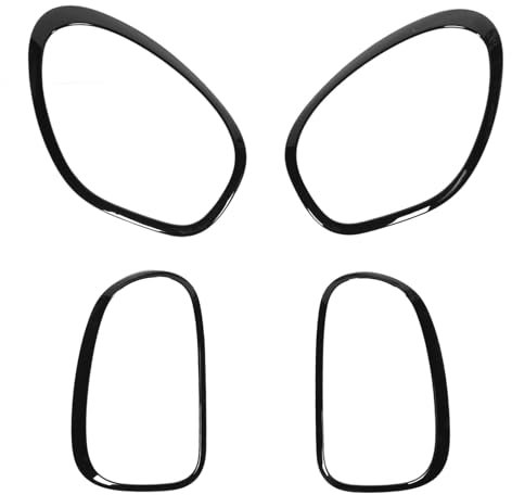 Grcfumo 4-teilige Scheinwerfer- und Rücklichtblende, glänzend schwarze Scheinwerferblenden, ABS-Surround-Scheinwerferblende für R60 2010 bis 2016