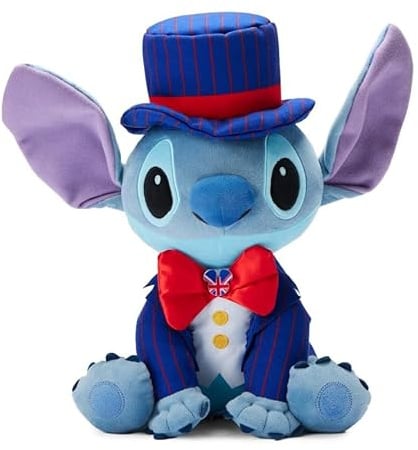 Disney Store Official Stitch, Lilo & Stitch Soft Toy, 35cm / 14, Featuring UK Themed Outfit and Union Jack Patterned Mickey Mouse Pin, Suitable from Birth, 0+