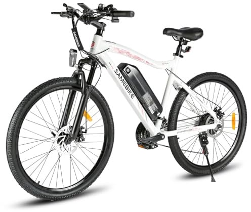 SAMEBIKE 26 “Hardtail bicicletta elettrica, 13AH batteria rimovibile 90KM gamma (PAS), alta coppia motore Mountain E-Bike, forcella sospensione bicicletta elettrica per adulti