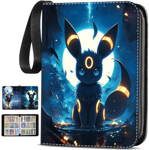 Sammelalbum für Karten, Tragbar PU Sammelkarten Album, 9 Taschen 900 Karten Kapazität Sammelmappe Karten Ordner, Geschenke für Sammler und Kinder, mit 50PCS Abnehmbaren Hüllen.