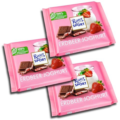 3 er Pack Ritter Sport Erdbeer Joghurt 3 x 100g