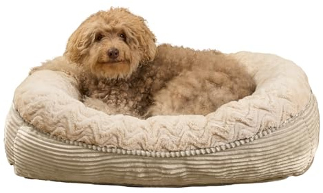 OHS Dog Beds Extra Large, Luxury Faux Fur Ribbed Extra Large Dog Bed for Pets Super Soft Comfy Machine Washable Giant Pet Beds for Napping & Relaxing, Cream - 170 x 96cm