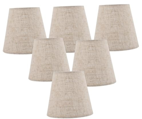 SOPOTUTU 6 piezas Unidades Pantallas Lámpara Arpillera para Lámparas Colgantes Tela Natural Resistente Suaviza Luz para Dormitorio y Salón Decorativo