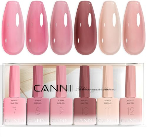 CANNI Rubber Base Gel 9ml | transparent rosa violett braun nude Langanhaltend Soak Off Gel Nail Polish Aufbaugel für Gelnägel Nagel Maniküre Nageldesign