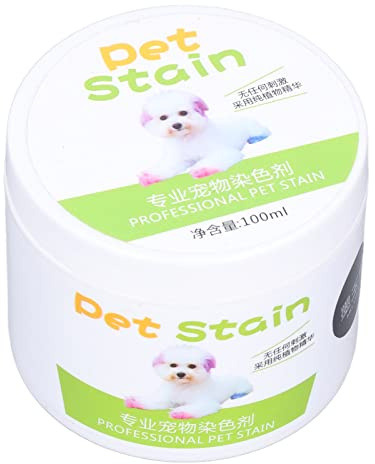 KIMISS Hundehaarfarbstoff, Semipermanent und Haustier Haarfarbe für Hunde und Katzen, 100 Ml Ungiftiger Pelzfarbstoff für Modische Haustierpflege (Schwarzer Jade)