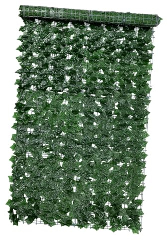 IWOWHERO Treillis de Fausses Feuilles Artificielles 05X3 M en Plastique Résistant à la Décoloration Mur Végétal Décoratif pour Balcon Terrasse et Jardin Extérieur Filet de Feuilles
