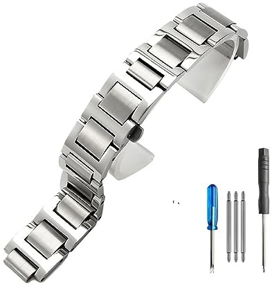 Generisch YGUK0J Edelstahlarmband Kompatibel Mit Cartier Blue Balloon Concave-Convex Interface Damenarmband Zubehör 14,22 Mm Armband(Steel,12-20mm)
