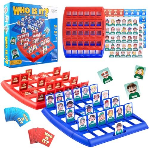 Wer Das Ist? Wer Ist Es? Brettspiel für Kinder Familie Raten Spiel Ratespiel für 2 Spieler 96 Karten Klassisches Kompaktes Spiele Lustiges Familienspiele Kinder