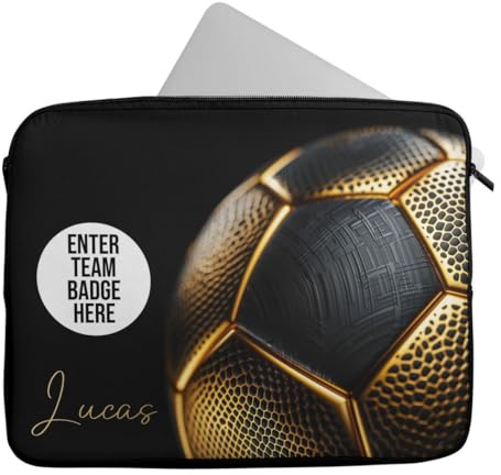 Personalised Football Laptop Sleeve with Any Name – Unique Custom Laptop Bag Gift 121 (14-15 inch)