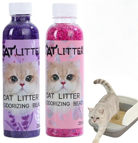 2PCS 250ML Cat Litter Box Deodorant,Odour Deodorizer Freshener for Cats,Cat Litter Smell Eliminator,Long Lasting Odour Eliminator for Cat Litter,Plant-Based Odor Eliminator for Cat#Rose and Lavender