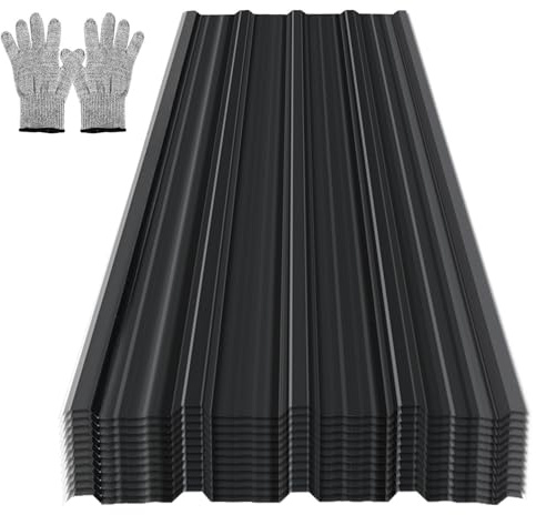 Profilblech Trapezblech 12er Set 7m² Dachplatten - Anthrazit | Verzinkte Metallbleche; witterungsbeständig & korrosionsgeschützt; für Dach, Wand & Zaun; einfache Montage; Trapezprofil
