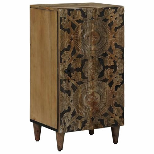 vidaXL Sideboard mit Speicher Braun 40 x 33,5 x 75 cm Massivholz Mango, Wohnzimmer, moderner Sideboard, stylische Stauraum-Lösung, Coole Möbel für Dein Zuhause