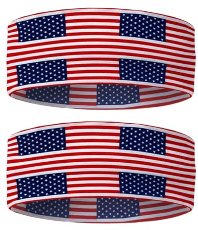 HAPZUR 2 Stück Stirnband Vereinigte Staaten Flagge – Fußball Fan Haarband, Schweißband, elastisch & atmungsaktiv für WM 2026, EM, Sportevents, Training & Outdoor