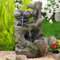 Fuente DE JARDÍN Y Fuente DE Agua Raiz DE ARBOL & Cascada DE Piedra con luz LED para jardín, Estanque de jardín, terraza, balcón