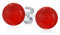 Orecchini A Perno Rotondi In Corallo Rosso Naturale Tinti Per Donne Argento Sterling .925 Diametro 6MM