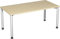 Gera Möbel 4 Fuß Flex Schreibtisch, Holzdekor, ahorn/Silber, 160 x 80 x 72 cm