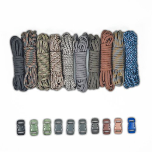 PARACORD PLANET 550lb Type III Paracord Combo Crafting Kits with Buckles