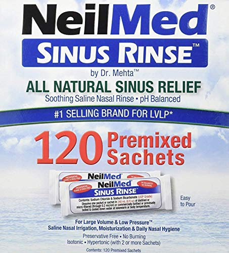 Neilmed Lot de 120 sachets de mélange pour irrigation nasale adulte