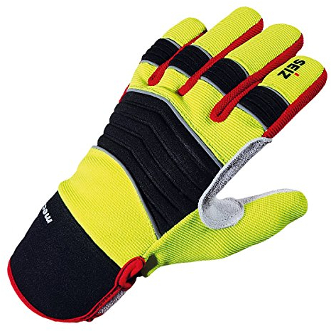 SEIZ Mechanic 800185 Universeller Handschuh für Rettungskräfte, Gr. 12, Gelb/Schwarz/Rot/Grau