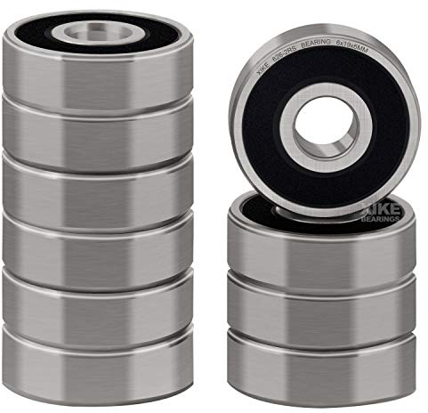 XiKe 626-2RS Kugellager mit Doppeldichtung 6x19x6mm Chromstahl und Vorgeschmiert, 626RS Miniatur-Rillenkugellager, 10er Pack