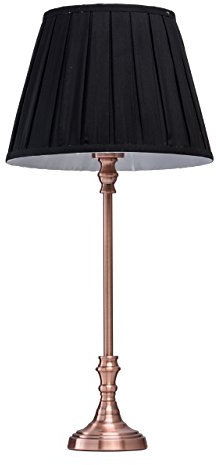 MW-Light Dekorative klassische Tischleuchte antik kupferfarbiges Metall schwarzer Textilschirm Büro Arbeitszimmer exkl.1 * 40W E27
