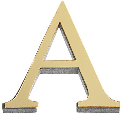ABC Wandaufkleber 26 Gold Alphabet Wandtattoo 3D Spiegel Wandsticker, Kreativ Spiegel Buchstaben Aufkleber, DIY selbstklebende Schlafzimmer Wohnzimmer Kinderzimmer Colorful (A)