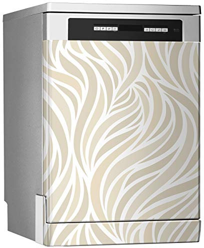 MEGADECOR Vinyle décoratif pour lave-vaisselle, dimensions standard 67 cm x 76 cm, fond beige abstrait