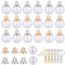 SUNNYCLUE 1 Box 40pcs 16mm Mini Vide Globe Verre Clair Bouteille en Verre Boule de Verre & 40pcs Pendentif Suspendus et Crochets de Boucle d'oreille pour Pendentif Charmes Stud Faire des Boucles
