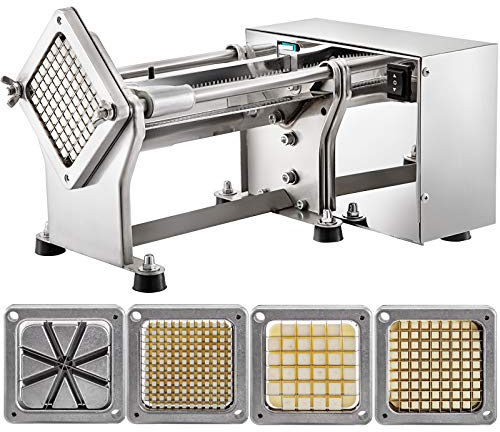 VEVOR Friggitrice Elettrica Fresa in Acciaio Inossidabile Resistente con 4 Lame per Patatine Fritte 40W Friggitrice Macchina da Taglio Elettrica Tagliapasta Elettrica