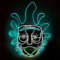Original Cup | New LED-Licht Maske Rick & Morty | Premium Qualität | Feste Kunststoff | 3 Blinkmuster | Neon Maske | Halloween