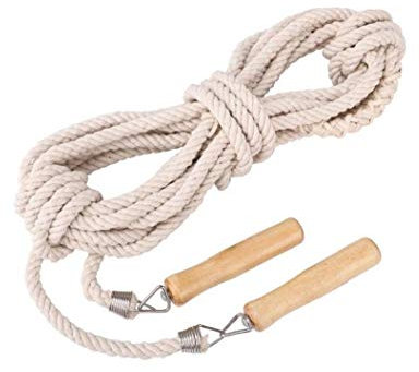 Group Wooden Jumping Rope Wooden Handle Skipping Rope Natural Eco-friendly Cotton Jumping Ropes Long for Women Men Kids Great for Gym School 5 Meter