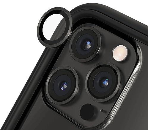 RHINOSHIELD [Pack de 3] protection pour objectifs photo compatible avec [iPhone 12 Pro Max] | Verre trempé 9H résistant aux rayures avec une fine bordure en aluminium anodisé - Gris sidéral