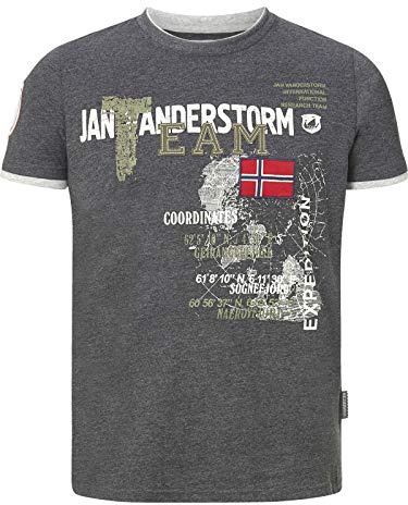 Jan Vanderstorm Herren T-Shirt Sölve Dunkelgrau, 7XL (XXXXXXXL) - 80/82