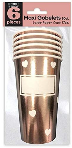 surprisez Grand gobelet Coeur Rose Gold Personnalisable 50cl (x6) REF/APGCRG