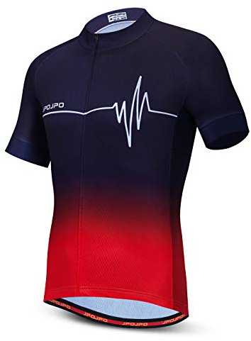 Hotlion Radtrikot Herren Bike Shirts Kurzarm Fahrradjacke mit Tasche