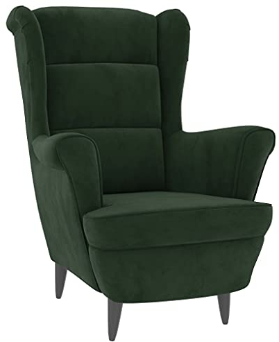 vidaXL Sessel, Relaxsessel mit gepolstertem Sitz Armlehnen, Fernsehsessel Loungesessel für Wohnzimmer, Polstersessel Ruhesessel, Dunkelgrün Samt