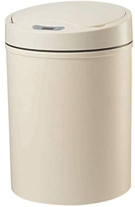 SMSOM Capteur de Mouvement Infrarouge Automatique sans Contact avec Une Poubelle, Une Corbeille Intelligente boîte de Cuisine ménagère Multifonction Poubelle Peut ordures, Blanche (Color : Beige)