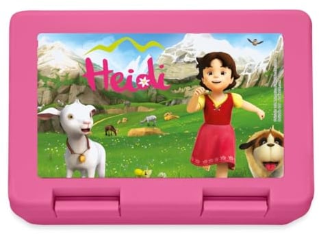 Spreadshirt Heidi Mit Ziege Schnucki Brotdose Lunchbox, One size, Pink