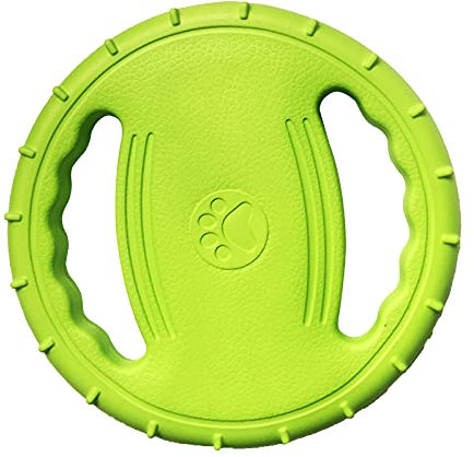 Irishom Disque Volant pour Chien, EVA de Haute Qualité, avec Poignées Doubles, Jouets pour Chiens, Activité Extérieur, Antidérapante, Vert