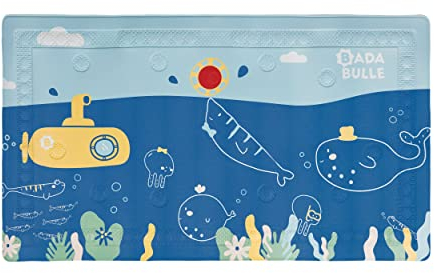 Badabulle Badematte Meerstiere für Kinder, 70 x 40 cm, rutschfest & mit Temperatursensor