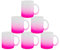 MR.R 11 oz Lot de 6 tasses en verre vierges de sublimation, tasses à café avec poignée pour transfert de revêtement thermique thermique (Rose rouge)