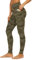 AMYTIS Damen Sport Leggings Yogahose High Waist mit Taschen Fitness Stretch Blickdicht Lang Gym Handytasche, Camouflage Army Green, M