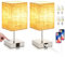 Nachttischlampe Touch Dimmbar 2er Set Tischlampe Kinder mit 2 USB Anschluss 3 Helligkeitsstufen Einstellbar E14 Nachttischlampen für Wohnzimmer Schlafzimmer Babyzimmer Warmweißem, 4 Glühbirnen