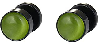 Homxi Boucle D Oreille Acier Inoxydable Unisexe,Vert Opale Clou D'Oreille Vert Homme Femme
