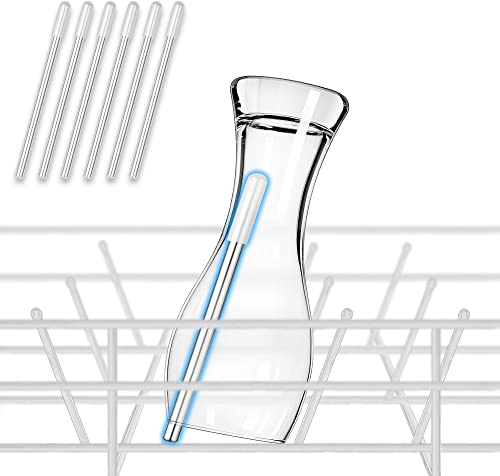 ecooe 6er-Set Flaschenhalter für Spülmaschine Glashalter mit verlängerte Silikonkappe Universelle Spülmaschineneinsatz für Weizengläser, Biergläser, Vasen usw. (17 cm)