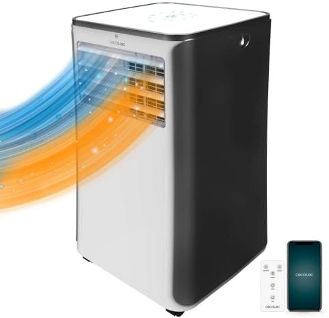 Cecotec Aire Acondicionado Portátil con Mando a Distancia, Wifi y Bomba de Calor ForceClima 9500 Heating Connected. 9000 BTU, Pantalla LED, 5 Modos, Cobertura 20-25m2
