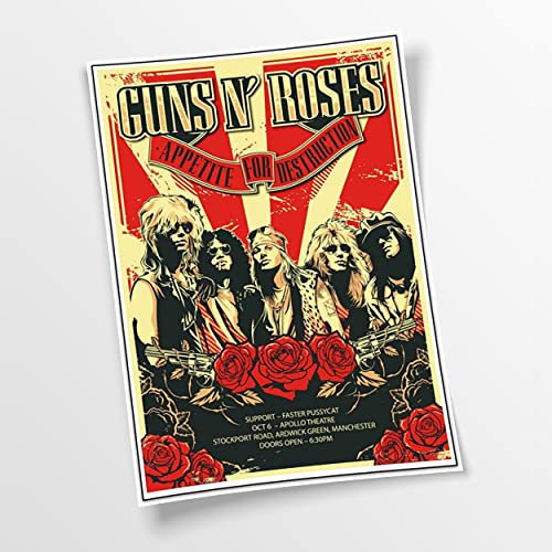 Artis Prints Poster (Baumwolle) Guns N' Roses, Rock and Roll, Musik-Band, Klein bis XXL, Inneneinrichtung - Wohnzimmer - Wohnung, Dekoration